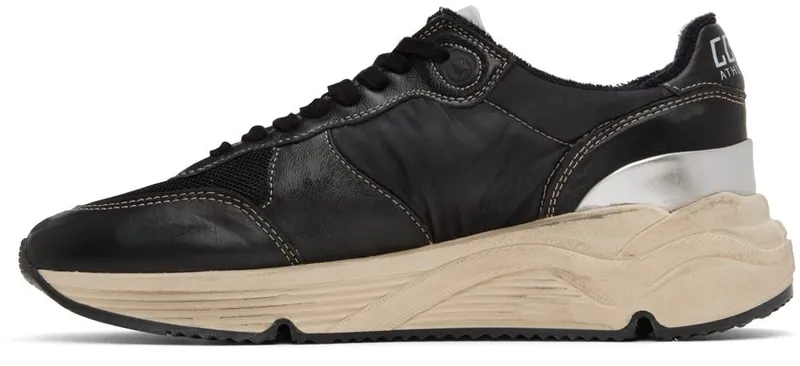 Golden Goose Black Running Sole Low-Top 90179 BLACK/SILVER (GWF00390.F003358.90179)