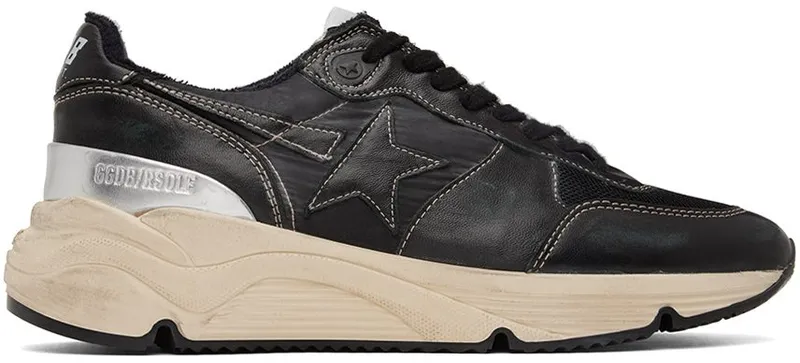 Golden Goose Black Running Sole Low-Top 90179 BLACK/SILVER (GMF00390.F003358.90179)