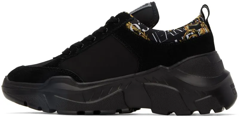 Versace Jeans Couture Black Speedtrack Logo Couture Low-Top EG89 BLACK/GOLD (E73YA3SC1 EZP140)