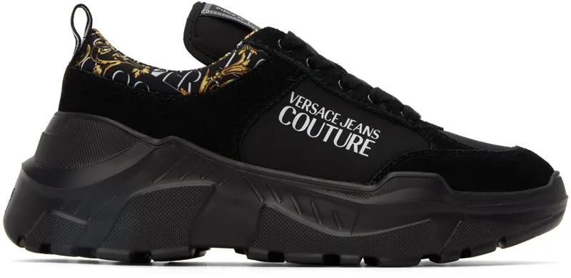 Versace Jeans Couture Black Speedtrack Logo Couture Low-Top EG89 BLACK/GOLD (E73YA3SC1 EZP140)
