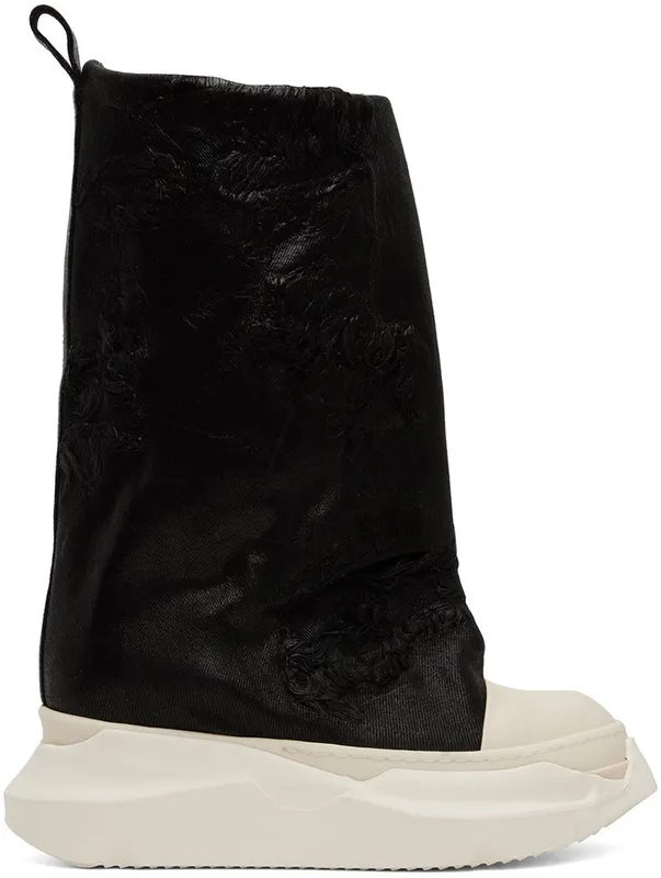 Rick Owens Drkshdw Black Strobe Fogachine Boots 911 BLACK/MILK/MILK (DU02B4814 BFLS)