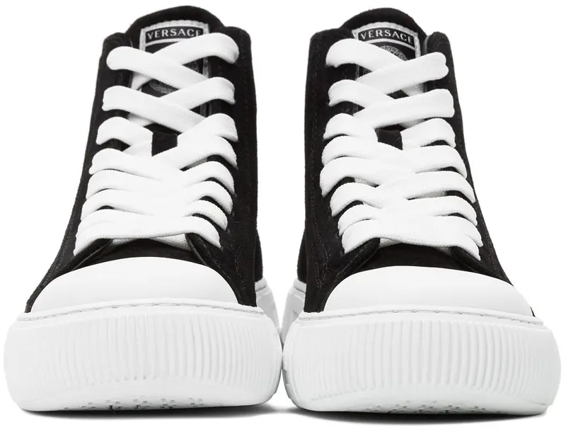 Versace Black Suede Greca High-Top 1B000 Black (DST643D_1A00784_1B000)
