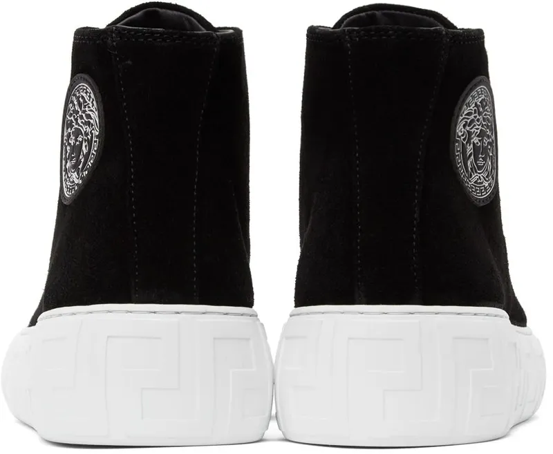 Versace Black Suede Greca High-Top 1B000 Black (DST643D_1A00784_1B000)