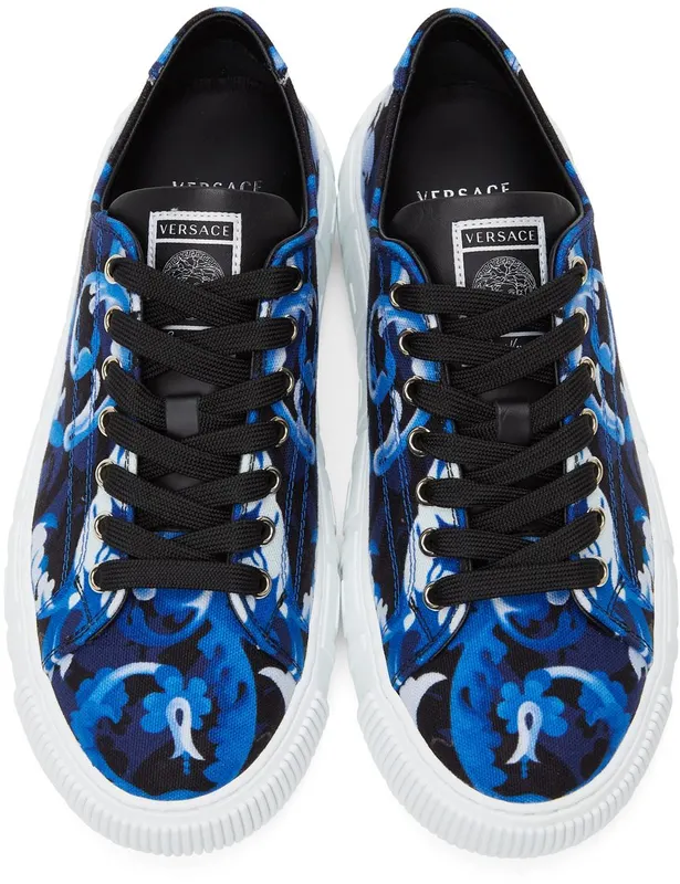 Versace Blue Baroccoflage Greca Low-Top 5U15P BLUE (DSU8404 1A00815)