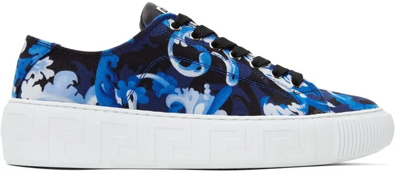 Versace Blue Baroccoflage Greca Low-Top 5U15P BLUE (DSU8404 1A00815)