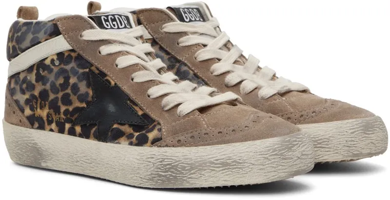 Golden Goose Brown & Black Mid Star Classic 81829 Leo/Black (GWF00122.F003464.81829)