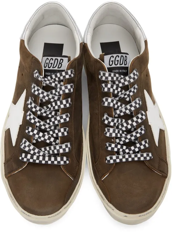 Golden Goose Brown & White Hi Star Classic COFFEE BROWN/WHITE/ (GMF00118.F002126.55439)