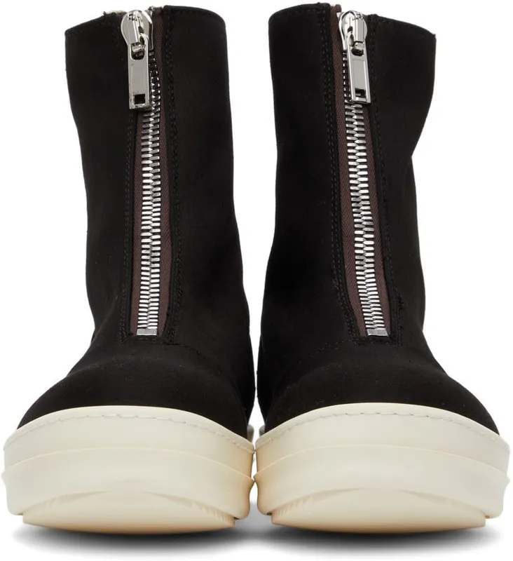Rick Owens Drkshdw Doeskin Zip Front 91 Black/Milk (DS02A3807 NDK)