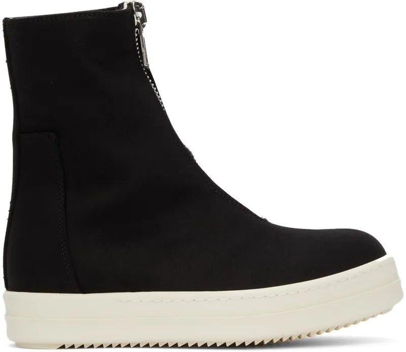 Rick Owens Drkshdw Doeskin Zip Front 91 Black/Milk (DS02A3807 NDK)