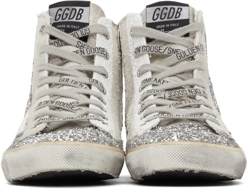 Golden Goose Glitter & Suede Francy Silver (F00113.F002029.70160)