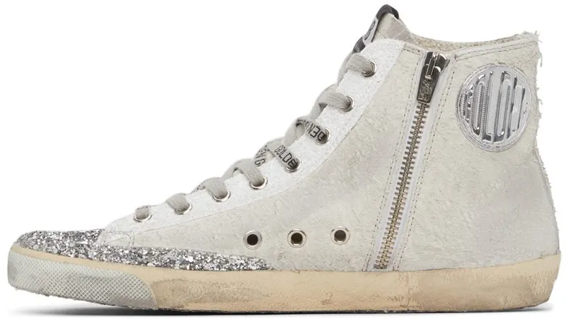 Golden Goose Glitter & Suede Francy Silver (F00113.F002029.70160)