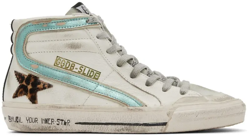 Golden Goose Gray Slide High-Top 81784 White/IceMint (GWF00211.F003230.81784)