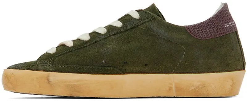 Golden Goose Khaki Super-Star Classic Low-Top 35810 Green/Black (GWF00101.F003178.35810)