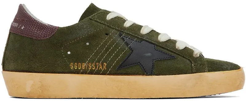 Golden Goose Khaki Super-Star Classic Low-Top 35810 Green/Black (GWF00101.F003178.35810)