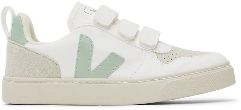 VEJA Kids White & Blue V-10 WHITE_MATCHA (CV0703034C)