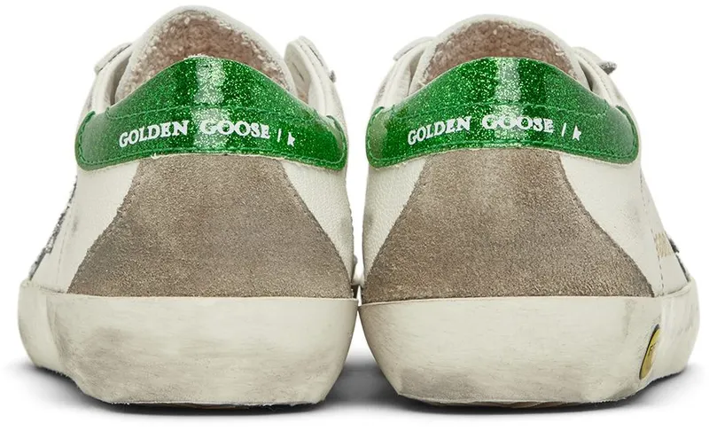 Golden Goose Kids White & Green Super-Star Classic 10979 White/Silver/E (GYF00102.F002838.10979)
