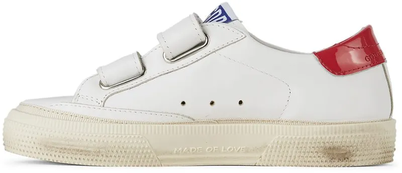 Golden Goose Kids White & Leopard May School Velcro White (GYF00198.F001996.10762)