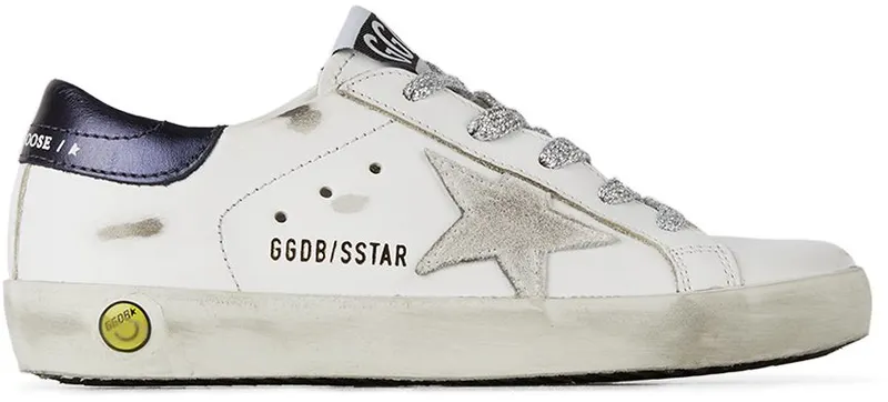 Golden Goose Kids White & Navy Super-Star Classic White (GYF00101.F002021.10768)