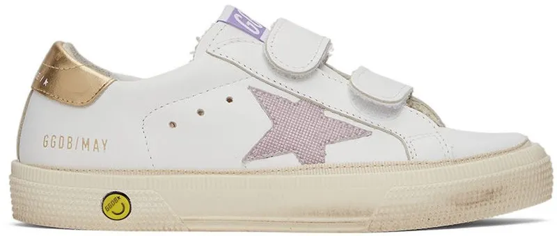 Golden Goose Kids White & Pink Check Star May School White (GYF00198.F001995.10761)