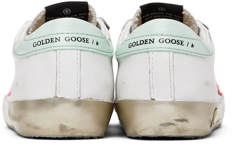 Golden Goose Kids White & Pink Superstar Classic 10977 White/Lobster (GYF00101.F002835.10977)