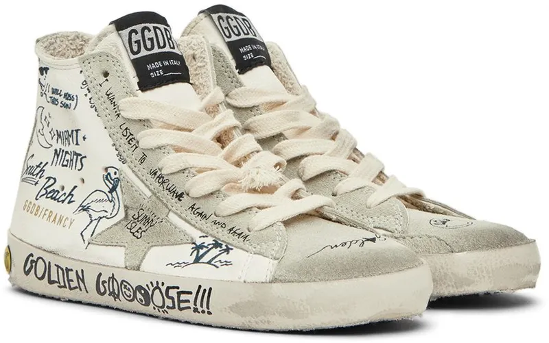 Golden Goose Kids White Francy Classic 10220 White/Ice/Blac (GYF00113.F002669.10220)