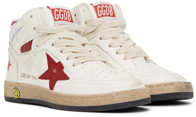Golden Goose Kids White Sky Star 10350 White/Red (GYF00230.F003340.10350)