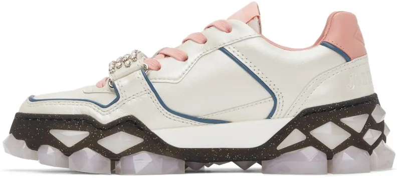 Jimmy Choo Off-White & Pink Diamond X Strap X Ivory/Sunset Peach (DIAMOND X STRAP/F ZOW)