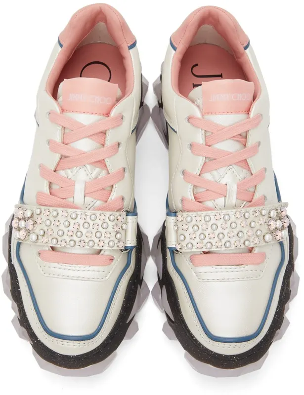 Jimmy Choo Off-White & Pink Diamond X Strap X Ivory/Sunset Peach (DIAMOND X STRAP/F ZOW)
