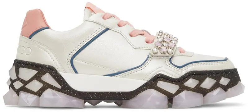 Jimmy Choo Off-White & Pink Diamond X Strap X Ivory/Sunset Peach (DIAMOND X STRAP/F ZOW)