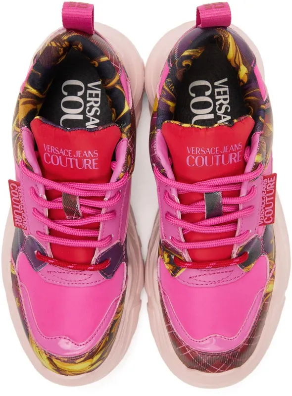 Versace Jeans Couture Pink & Gold Speedtrack Low Eg34 Currant+Oro (E71VA3SC2EZP010)
