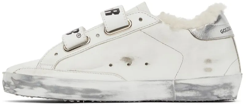 Golden Goose Shearling & Glitter Old School White (F00111.F000803.10224)