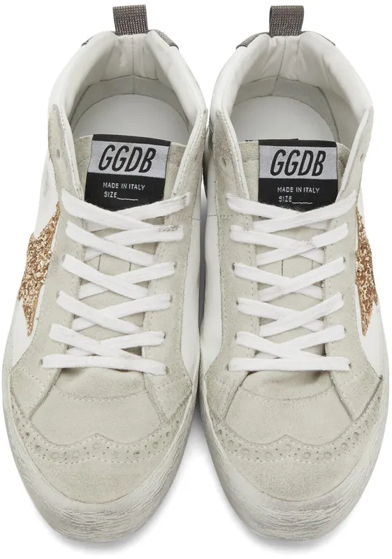 Golden Goose SSENSE Exclusive Glitter Mid Star White (F00122.F002259.10417)