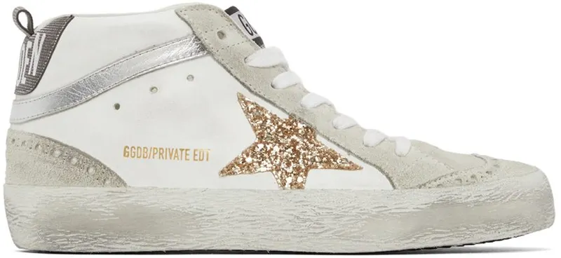 Golden Goose SSENSE Exclusive Glitter Mid Star White (F00122.F002259.10417)