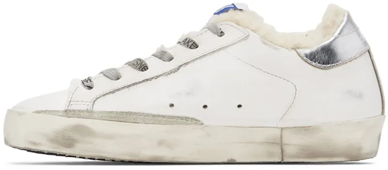 Golden Goose SSENSE Exclusive White & Silver Super-Star Shearling White/Silver (GWF00101.F003012.10224)
