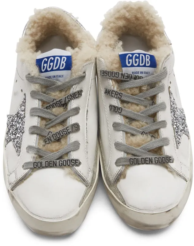 Golden Goose SSENSE Exclusive White & Silver Super-Star Shearling White/Silver (GWF00101.F003012.10224)