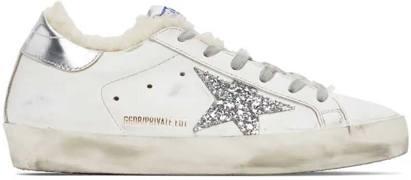 Golden Goose SSENSE Exclusive White & Silver Super-Star Shearling White/Silver (GWF00101.F003012.10224)