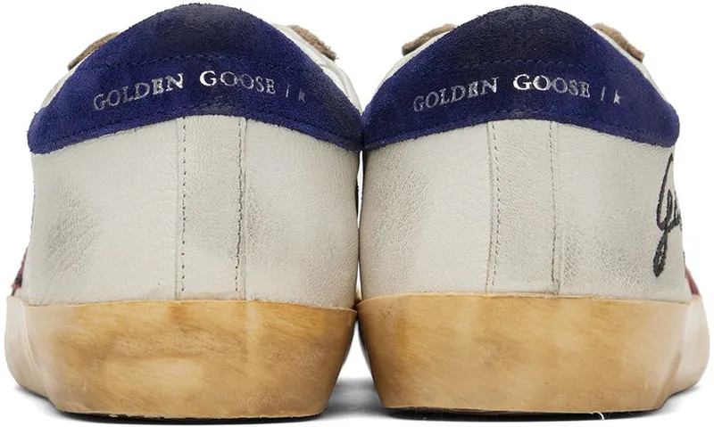 Golden Goose White & Brown Super-Star Classic Low-Top 11174 WHITE/RED/TOBA (GMF00101.F003197.11174)