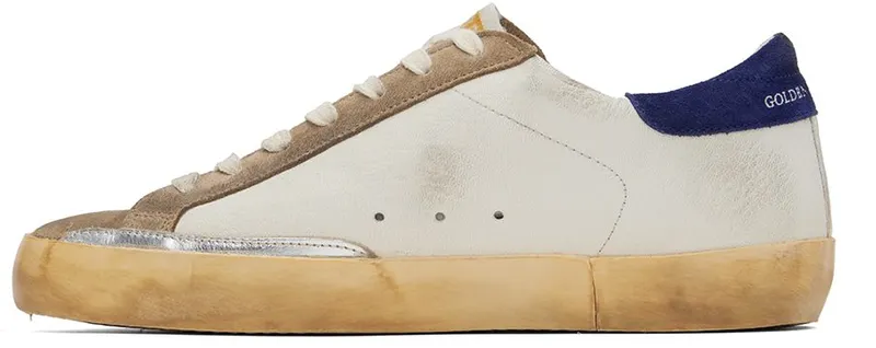 Golden Goose White & Brown Super-Star Classic Low-Top 11174 WHITE/RED/TOBA (GMF00101.F003197.11174)