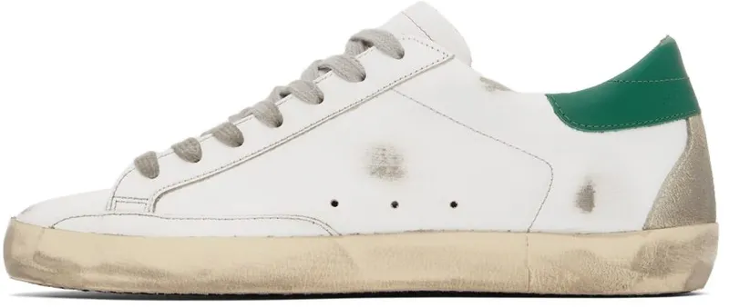 Golden Goose White & Green Suede Super-Star WHT/ICE/GRN (GMF00102.F002180.1080)