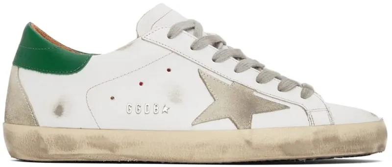 Golden Goose White & Green Suede Super-Star WHT/ICE/GRN (GMF00102.F002180.1080)