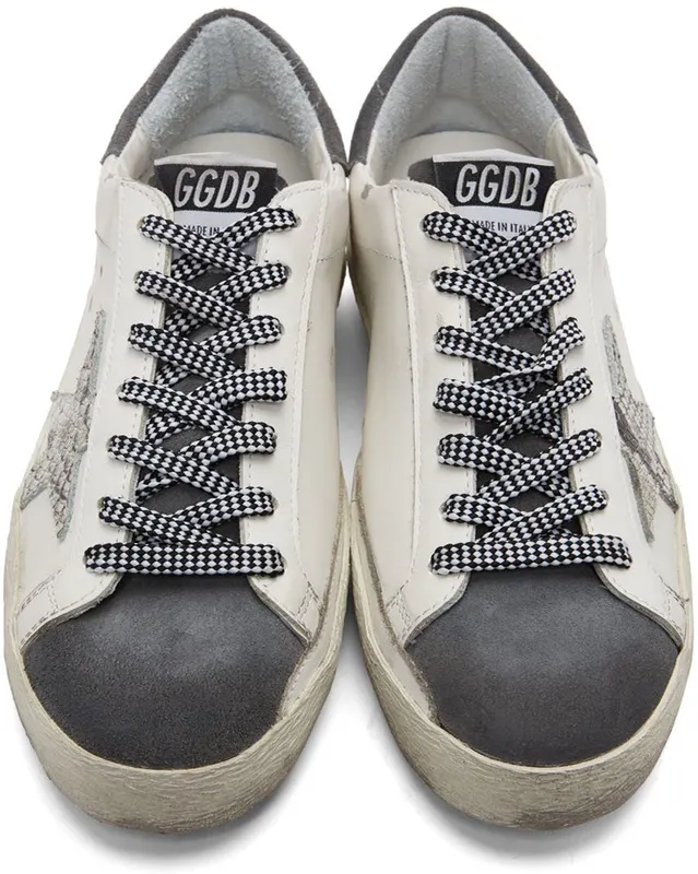 Golden Goose White & Grey Super-Star WHITE/GREY ASPHALT/G (GMF00101.F002045.10772)