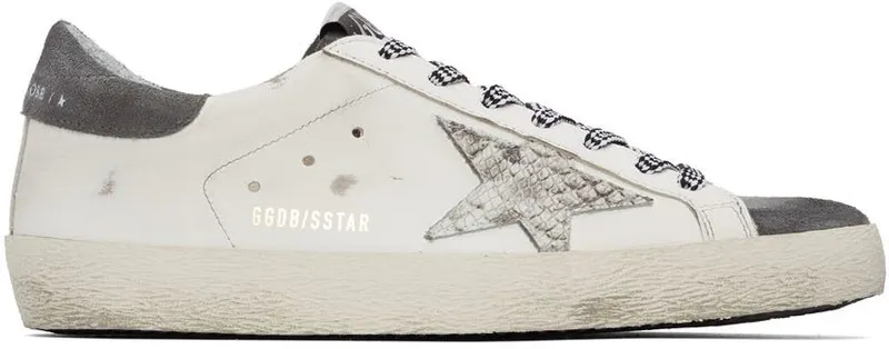 Golden Goose White & Grey Super-Star WHITE/GREY ASPHALT/G (GMF00101.F002045.10772)
