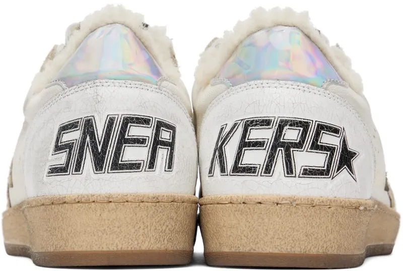 Golden Goose White & Taupe Ball Star 10876 WHITE/TAUPE/SI (GMF00117.F002464.10876)