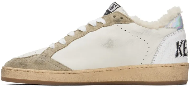 Golden Goose White & Taupe Ball Star 10876 WHITE/TAUPE/SI (GMF00117.F002464.10876)