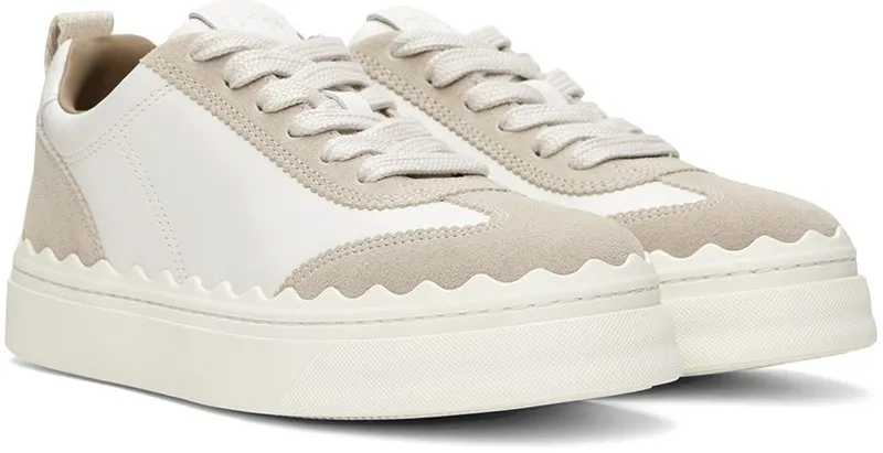 Chloé White & Taupe Lauren 90Z White – Beige 1 (CHC22W700AR)