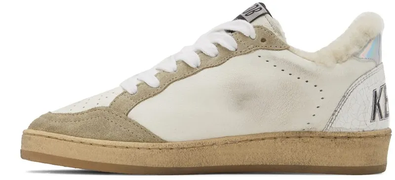 Golden Goose White & Taupe Shearling Ball Star 10876 WHITE/TAUPE/SI (GWF00117.F002464.10876)