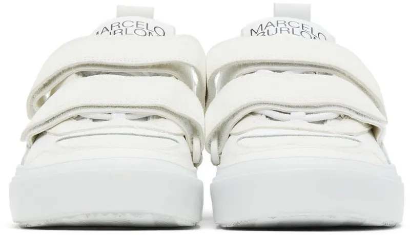 Marcelo Burlon County of Milan White Leather Strap Logo WHITE/BLACK (CMIA095F21LEA0010100)