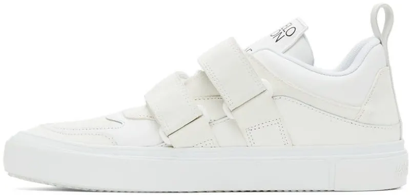 Marcelo Burlon County of Milan White Leather Strap Logo WHITE/BLACK (CMIA095F21LEA0010100)