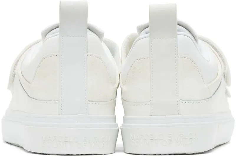Marcelo Burlon County of Milan White Leather Strap Logo WHITE/BLACK (CMIA095F21LEA0010100)