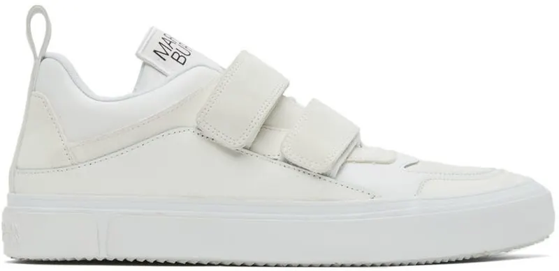 Marcelo Burlon County of Milan White Leather Strap Logo WHITE/BLACK (CMIA095F21LEA0010100)